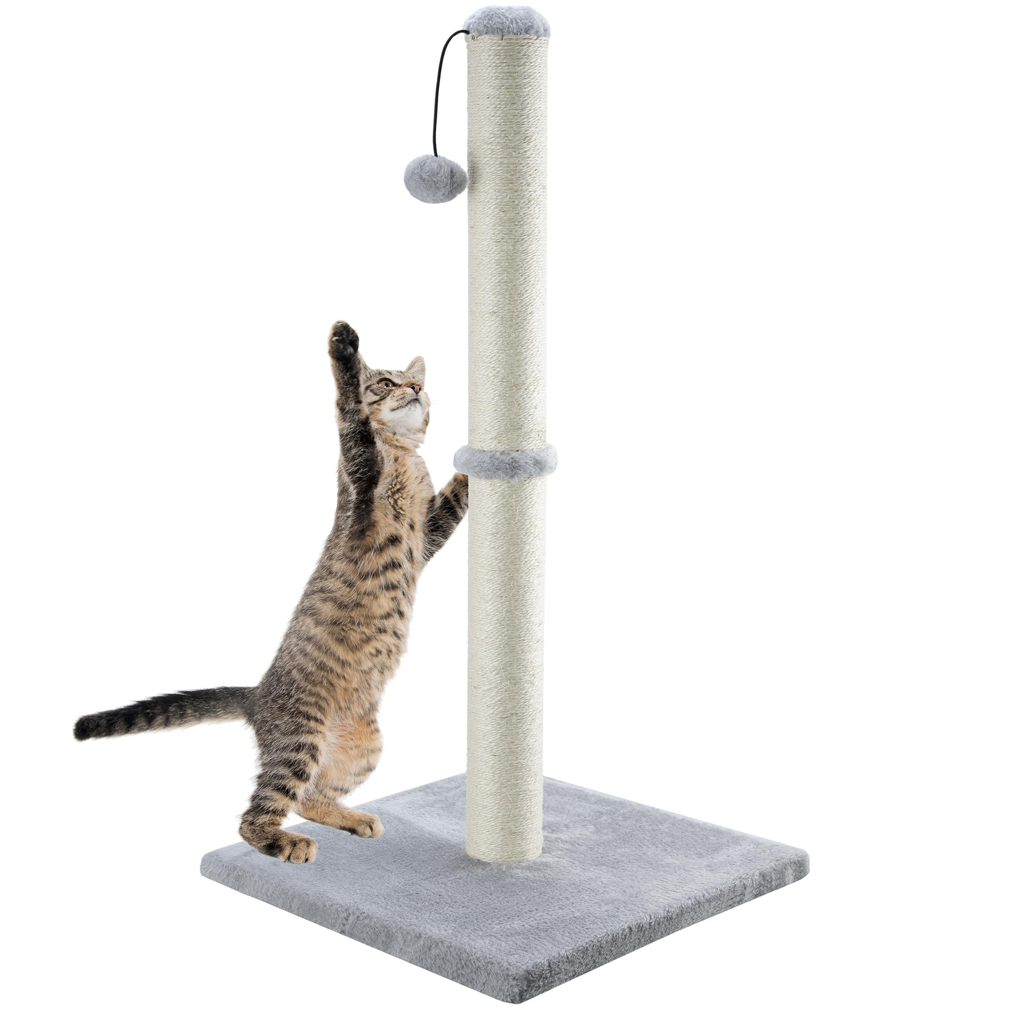 Dimaka 34-inch tall cat scratching post provides vertical space for large cats.