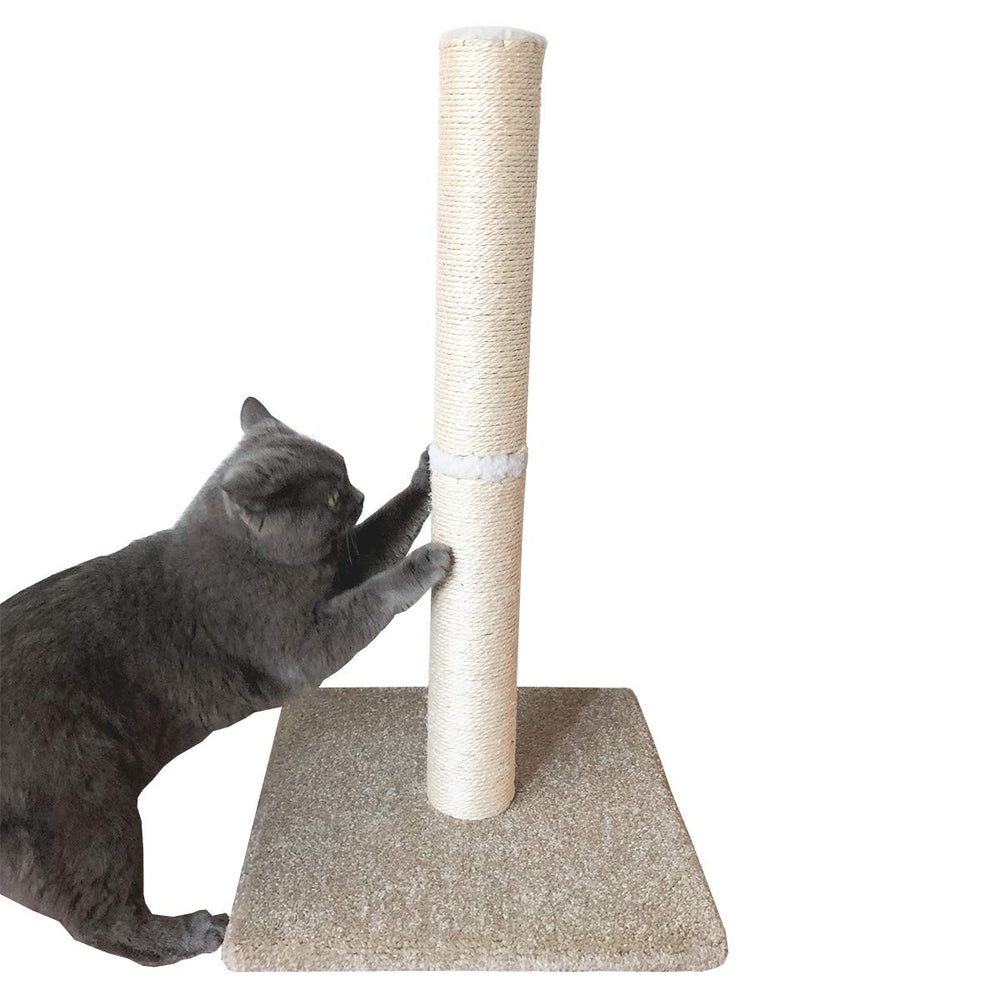 Dimaka blue-grey carpeted post complements home decor and stability