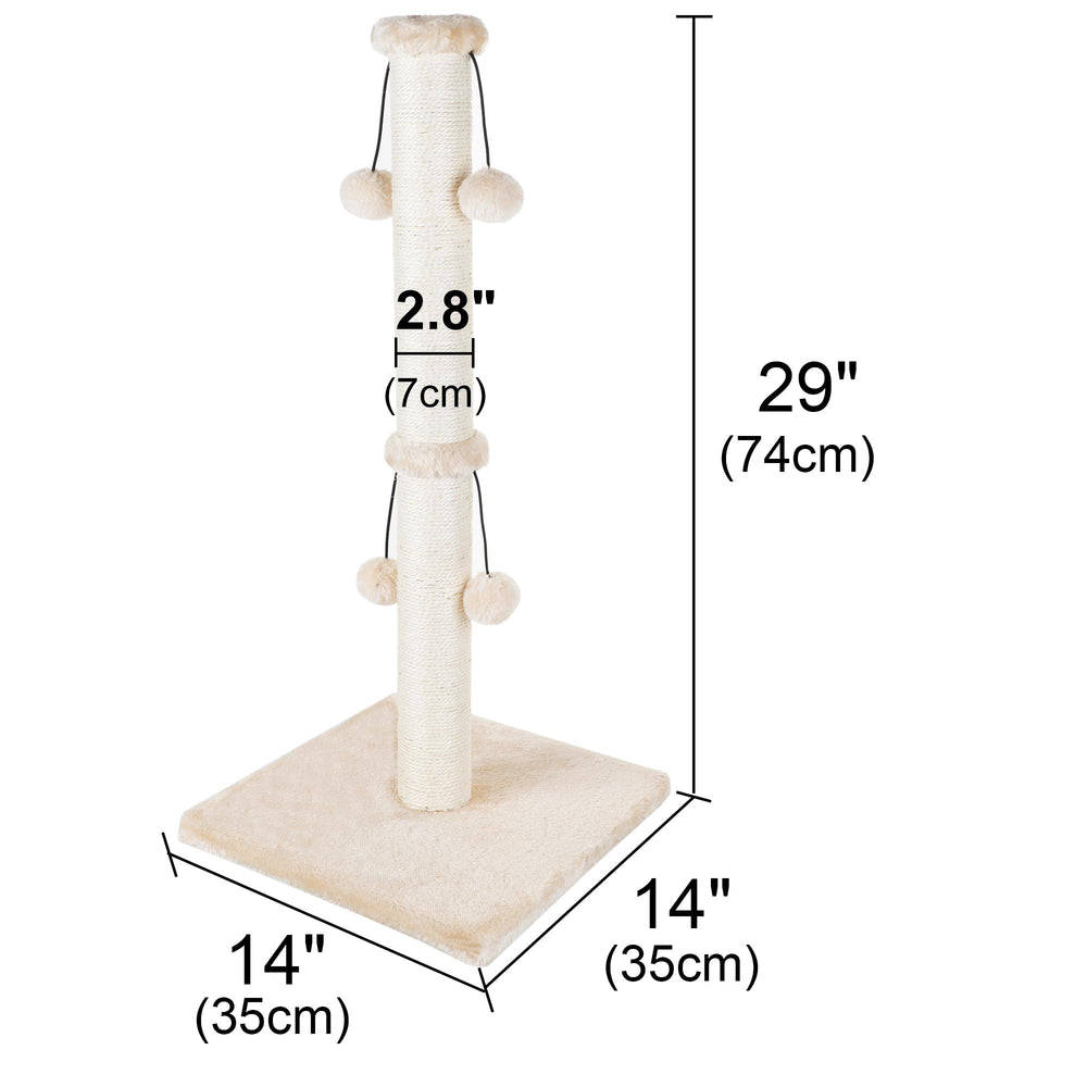 Dimaka natural sisal rope scratch post tube, durable surface for claws