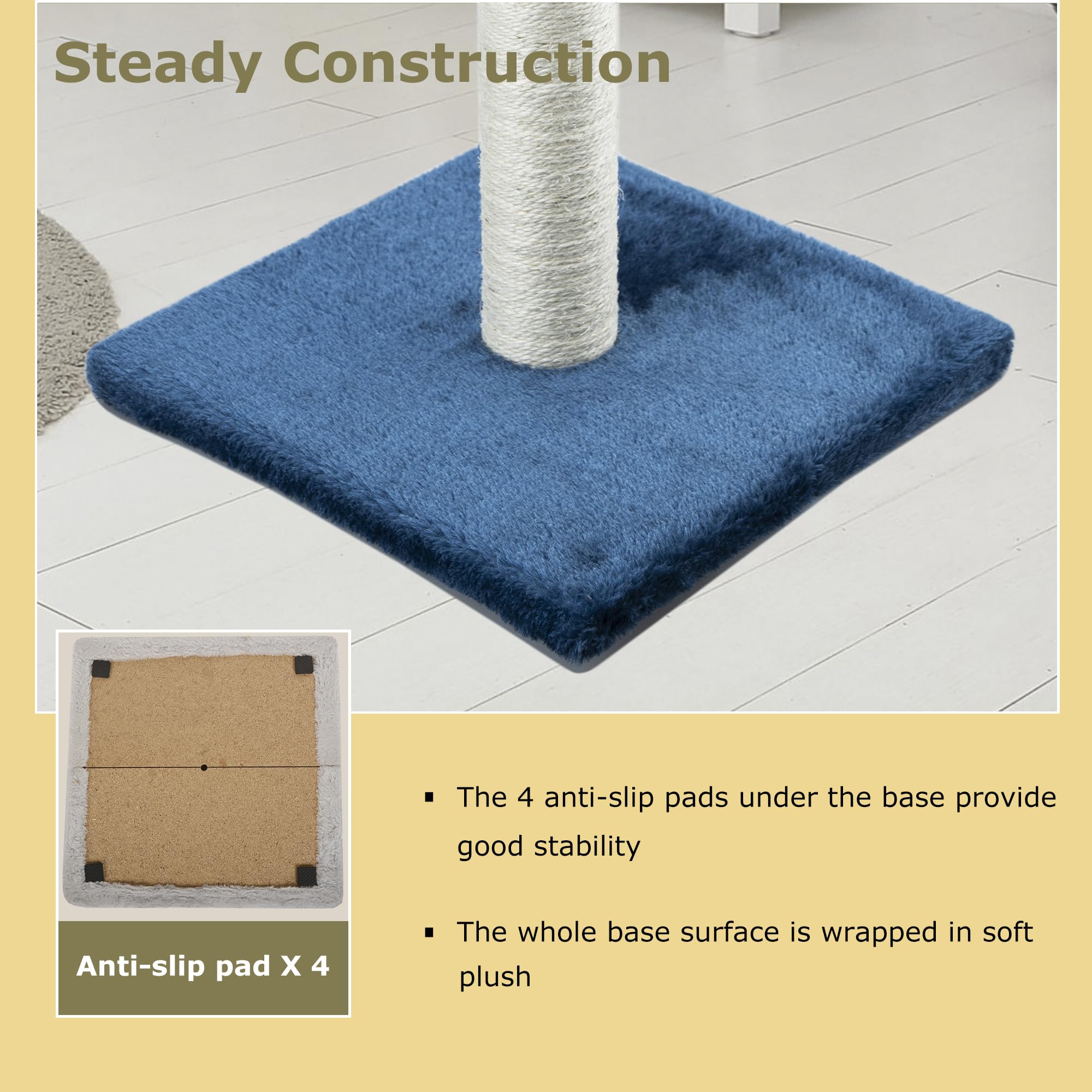Dimaka plush-covered scratching post with soft plush for comfortable contact