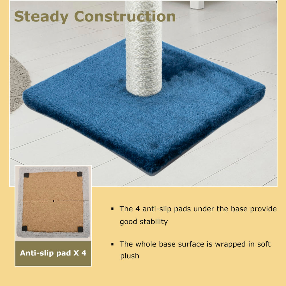 Dimaka plush-covered scratching post with soft plush for comfortable contact