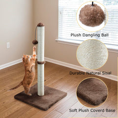 Dimaka plush-covered base adds soft surface while staying stable during vigorous scratching