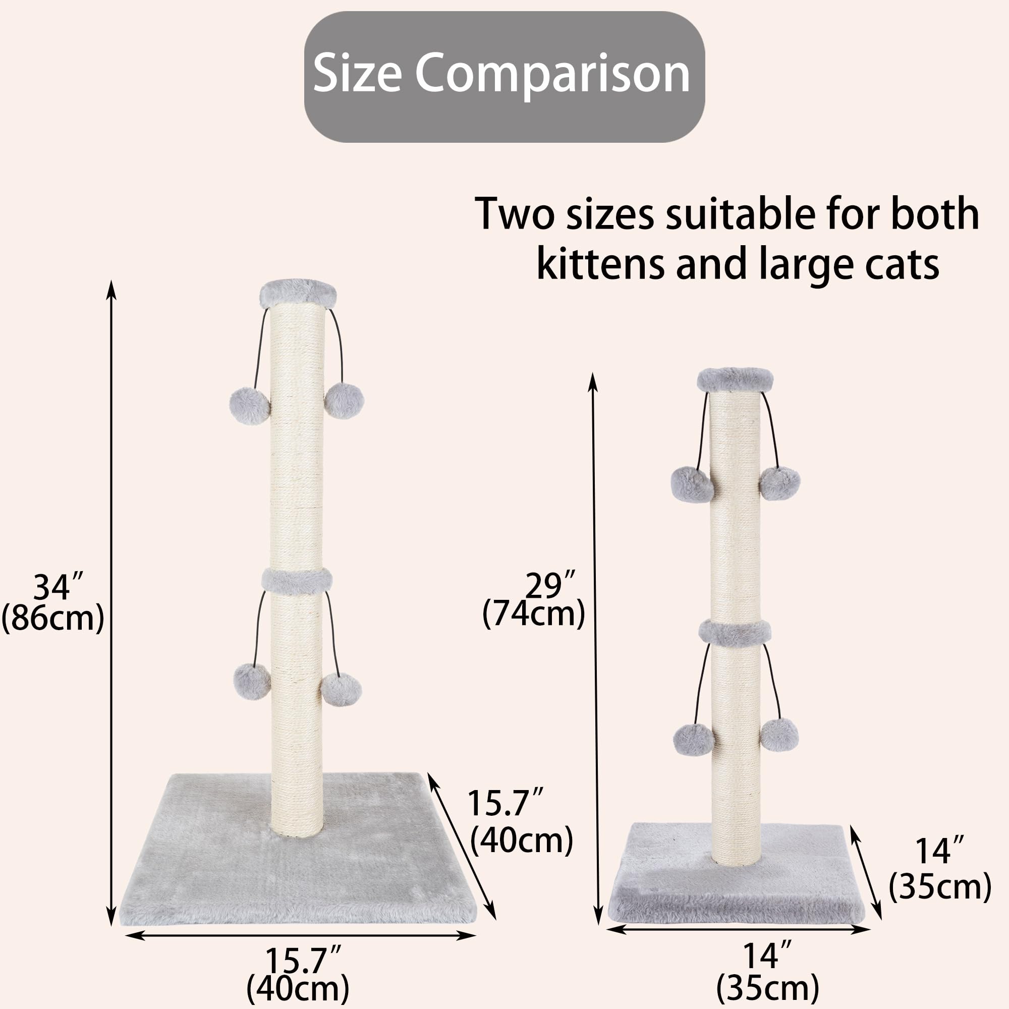 Dimaka stable base with plush top reduces tipping while cats lounge nearby.