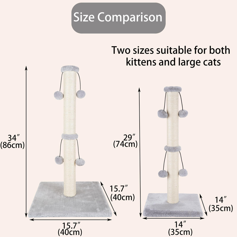 Dimaka stable base with plush top reduces tipping while cats lounge nearby.