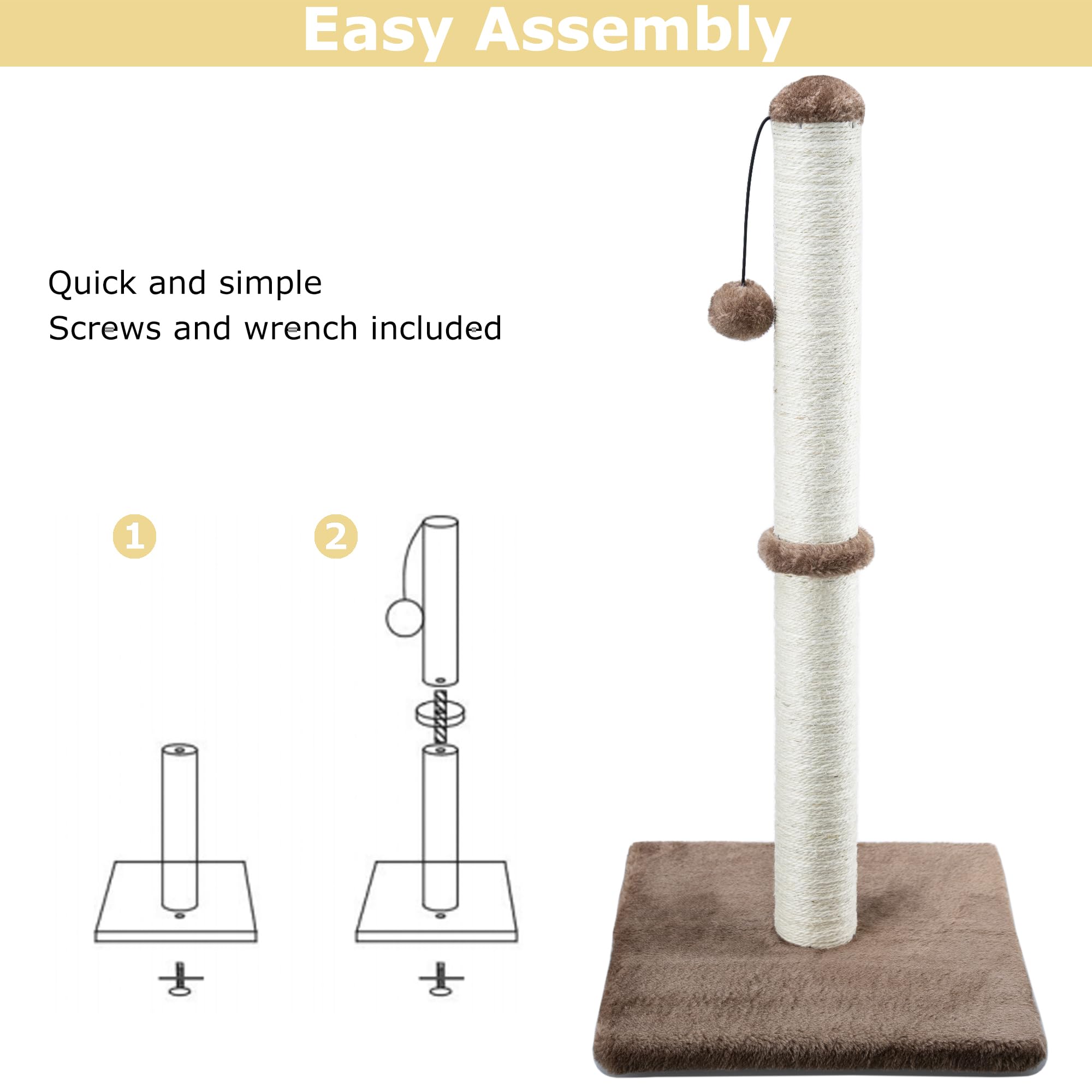 Dimaka vertical scratch post in dark brown complements modern interiors and reduces furniture wear