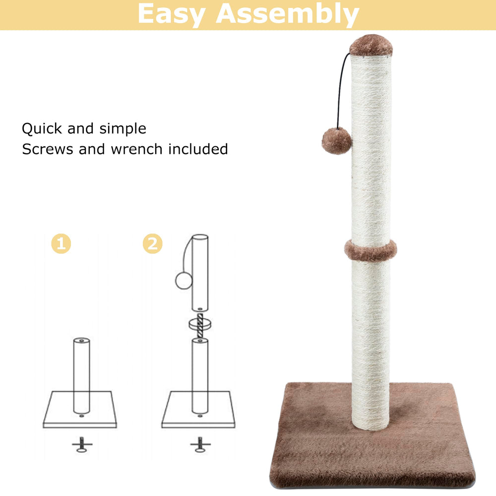Dimaka vertical scratch post in dark brown complements modern interiors and reduces furniture wear