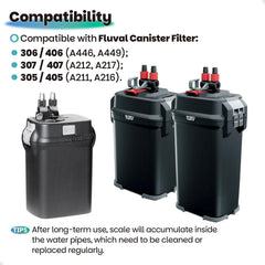 Dimakung A20015 compatibility-fluval-306-406 confirms fit with Fluval 306/406 pumps.