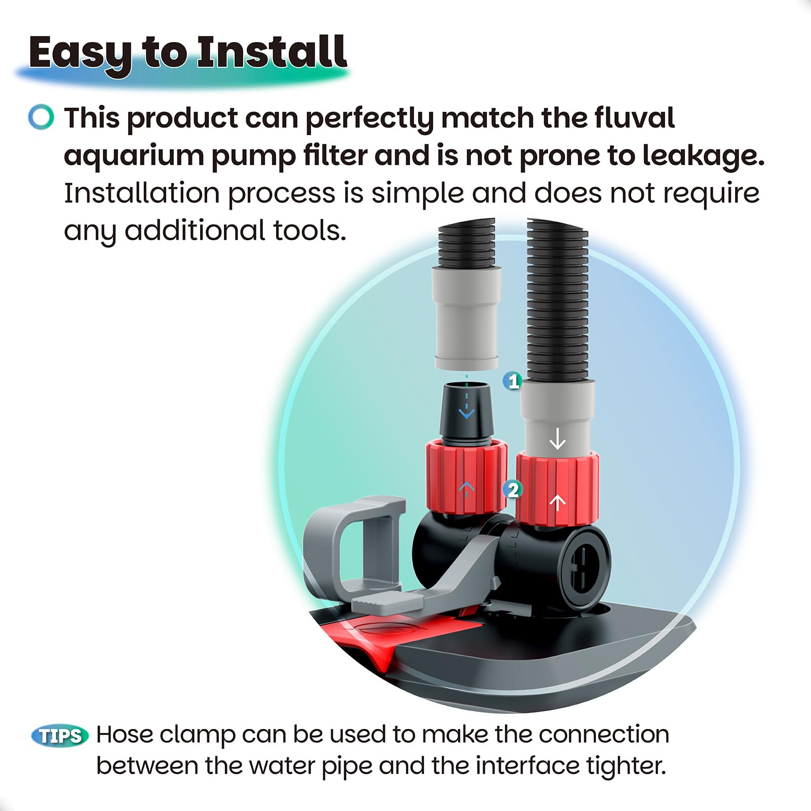 Dimakung A20015 flexible-bend-ability enables easy routing around aquarium stands.