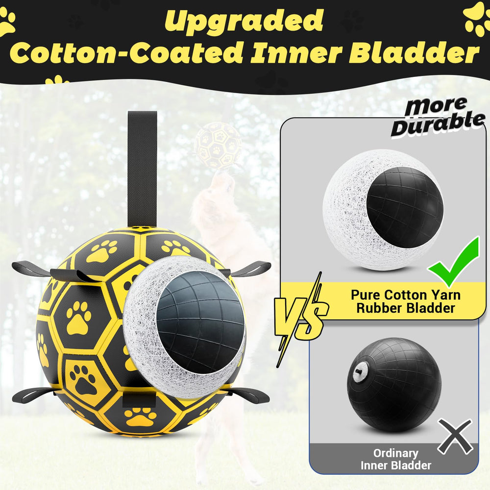 Diman bright yellow and black ball highly visible for outdoor fetch.