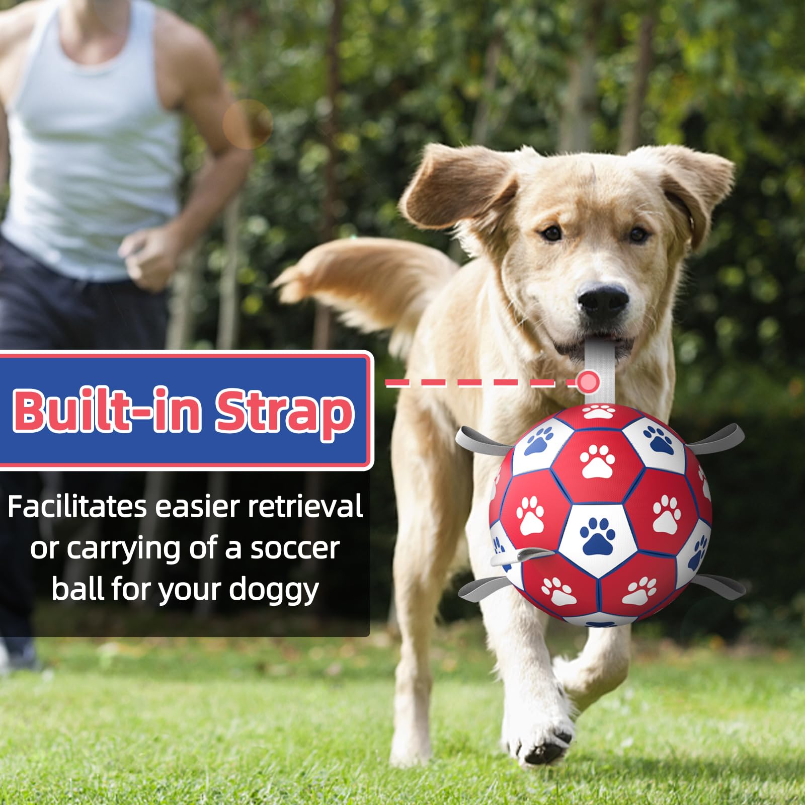 Diman Premium Dog Ball hexagon texture aids reliable pickup during fetch