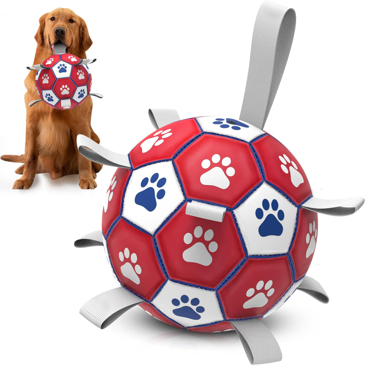 Diman premium large dog ball 9 inch closeup highlighting durable construction for active dogs
