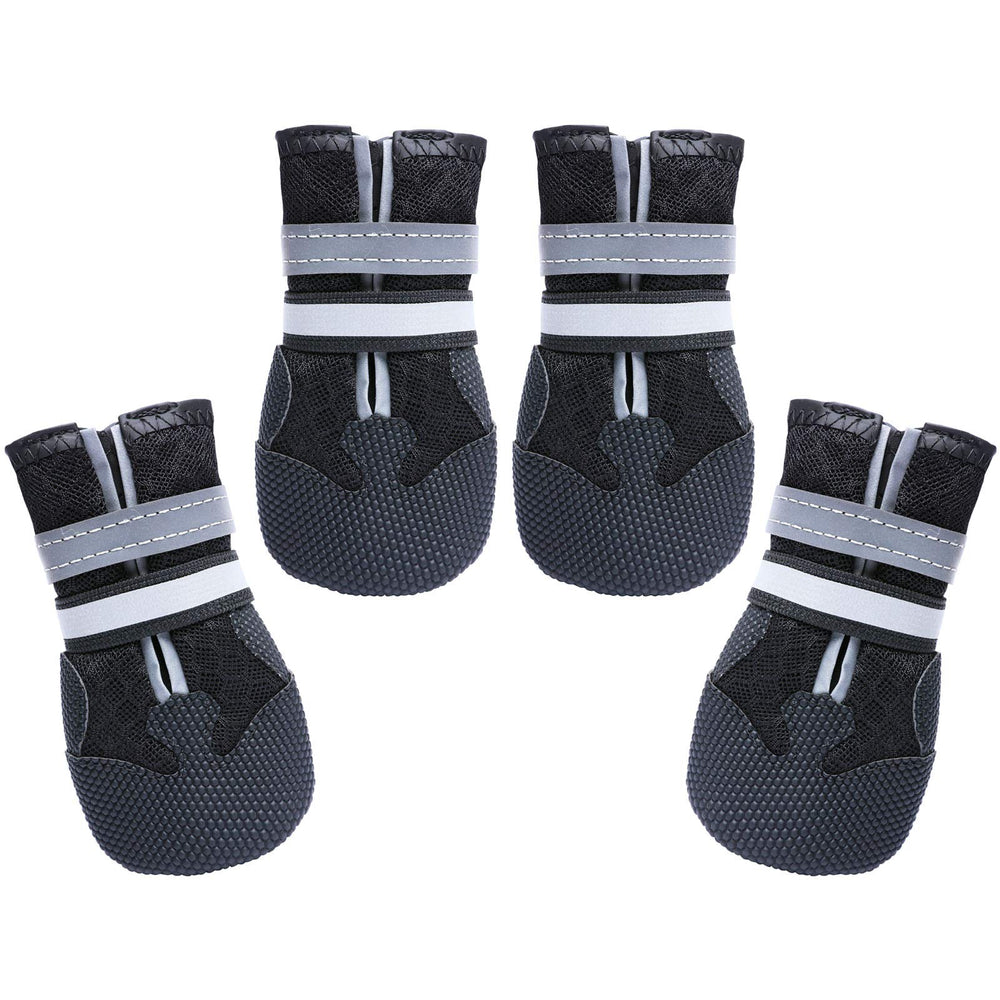 Dimicoo breathable dog boots with mesh upper keep paws cool and debris-free on sunny strolls.
