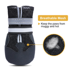 Dimicoo breathable dog boots with non-slip sole enhance traction on wet or slick surfaces.