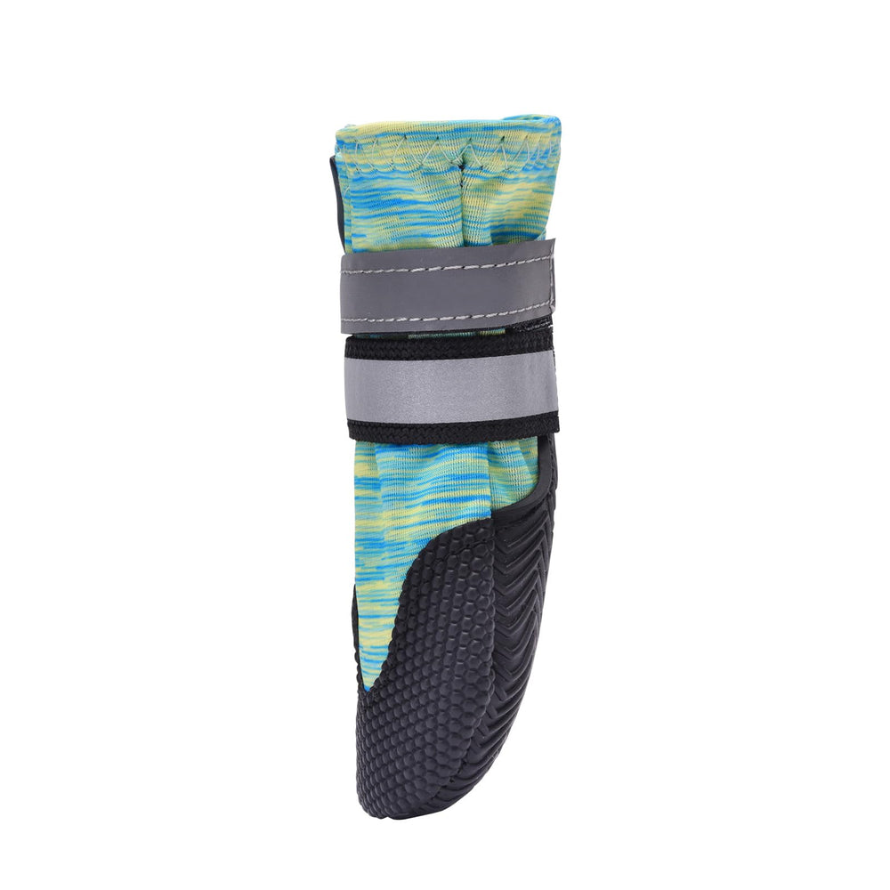 Dimicoo four-pack, easy-care dog booties for daily indoor and outdoor use.