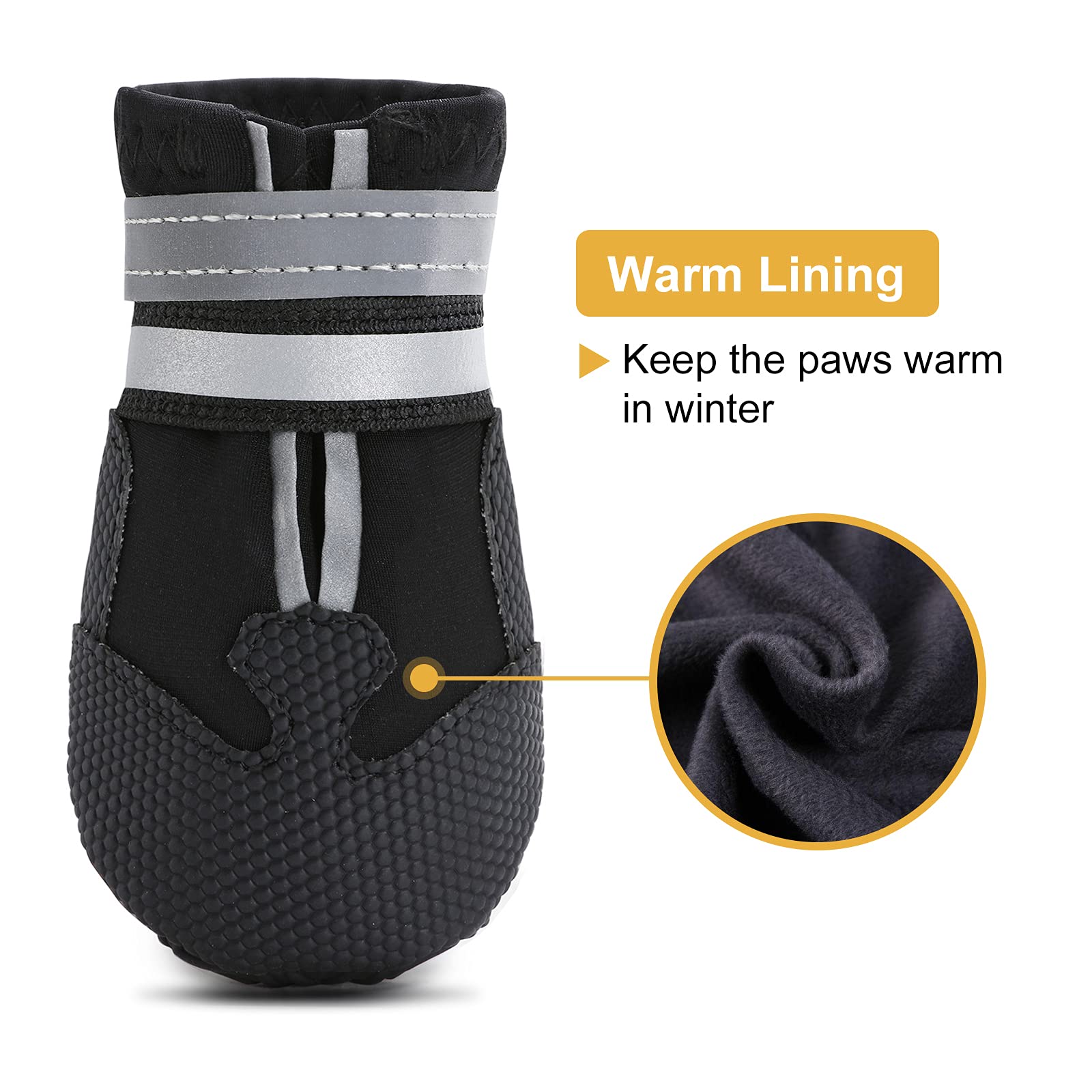 Dimicoo nonslip dog shoes offer winter traction on icy pavements.