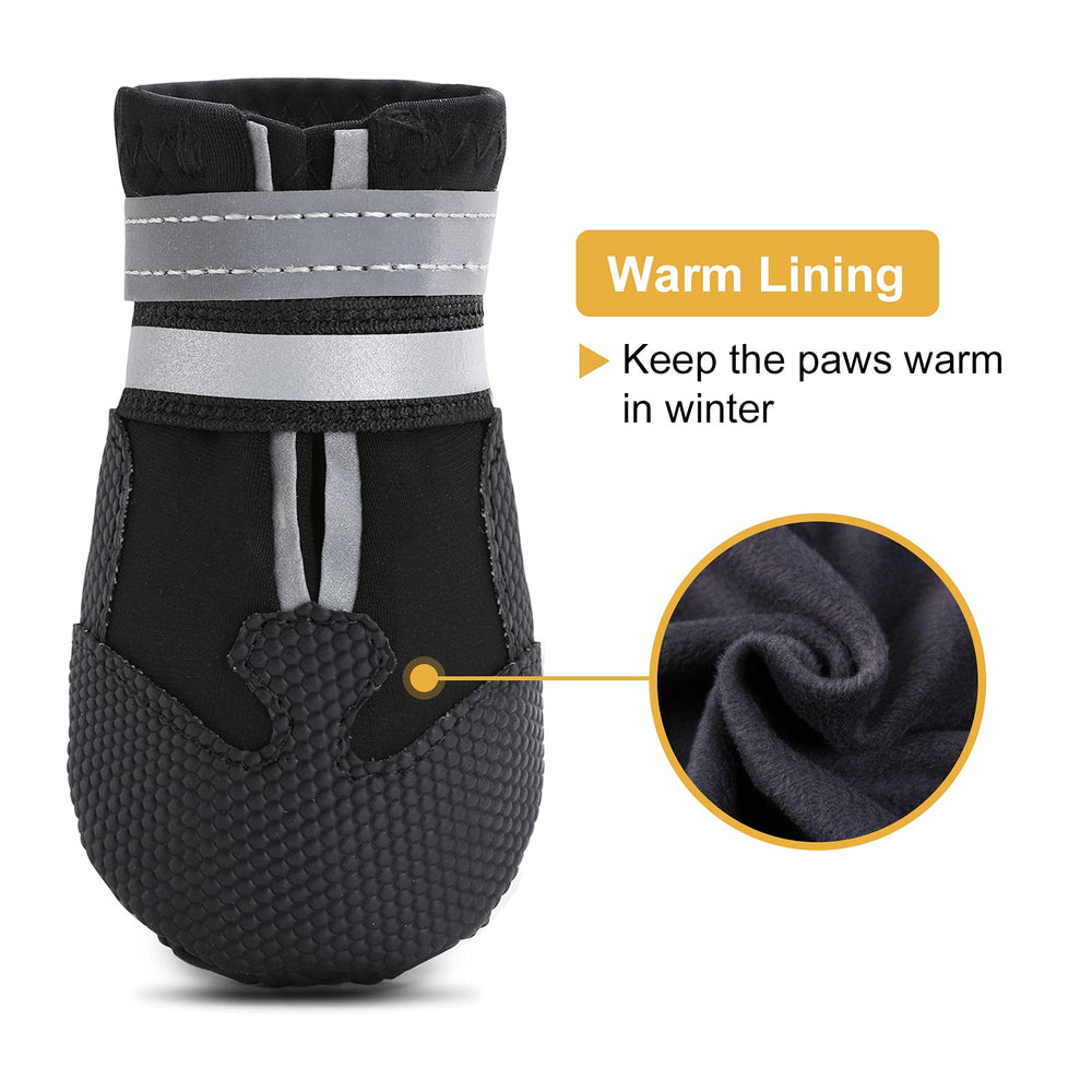 Dimicoo nonslip dog shoes offer winter traction on icy pavements.