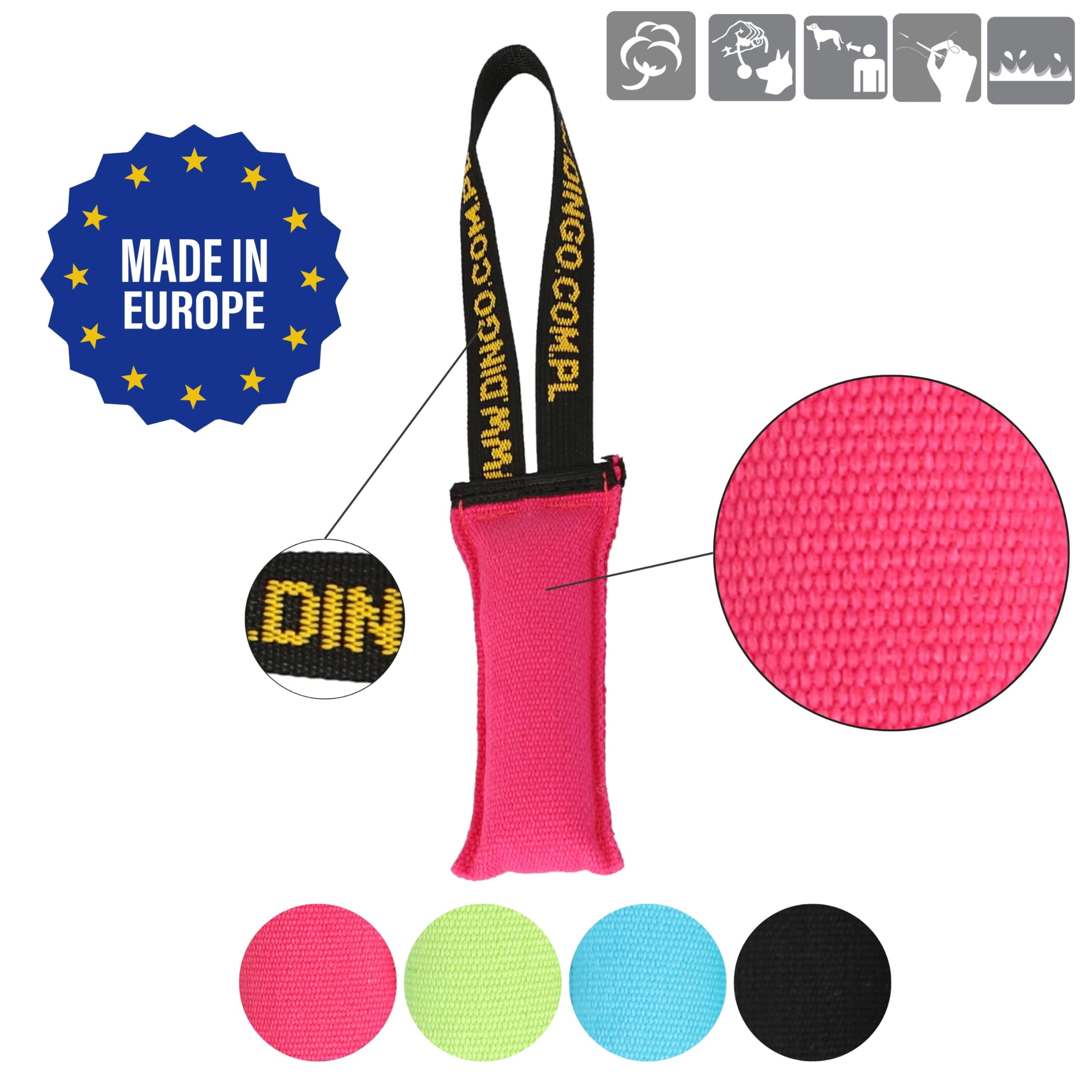 Dingo Cotton Tug Toy with Handle – eco-friendly cotton surface