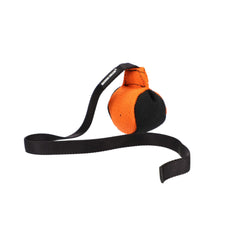 Dingo Gear French Linen Ball with rope-attachment for engaging fetch and tug training.