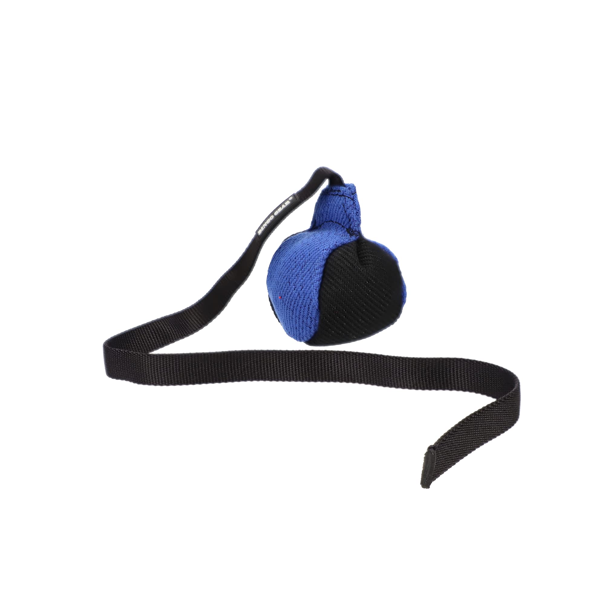 Dingo Gear French linen ball with rope handle for durable tug training.