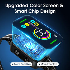 DINJOO bark collar side view shows dual sensors for accurate detection.