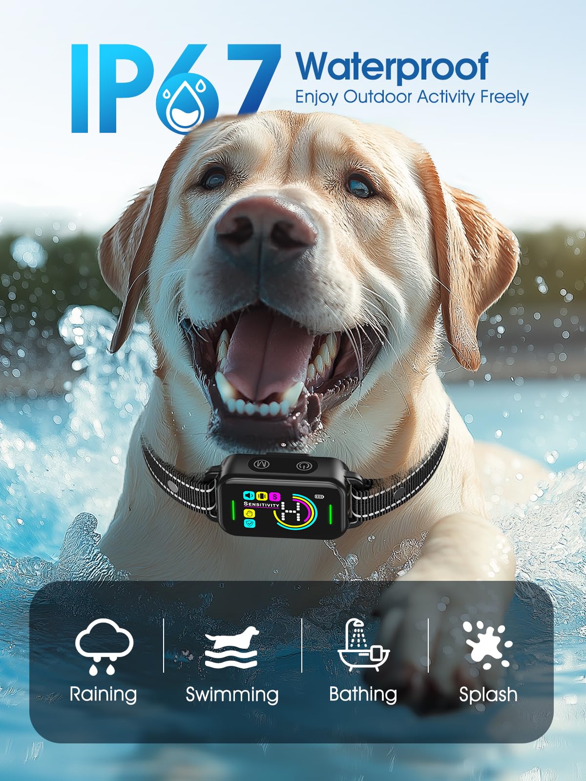 DINJOO Smart Bark Collar Beep and Vibration modes for humane, customizable correction