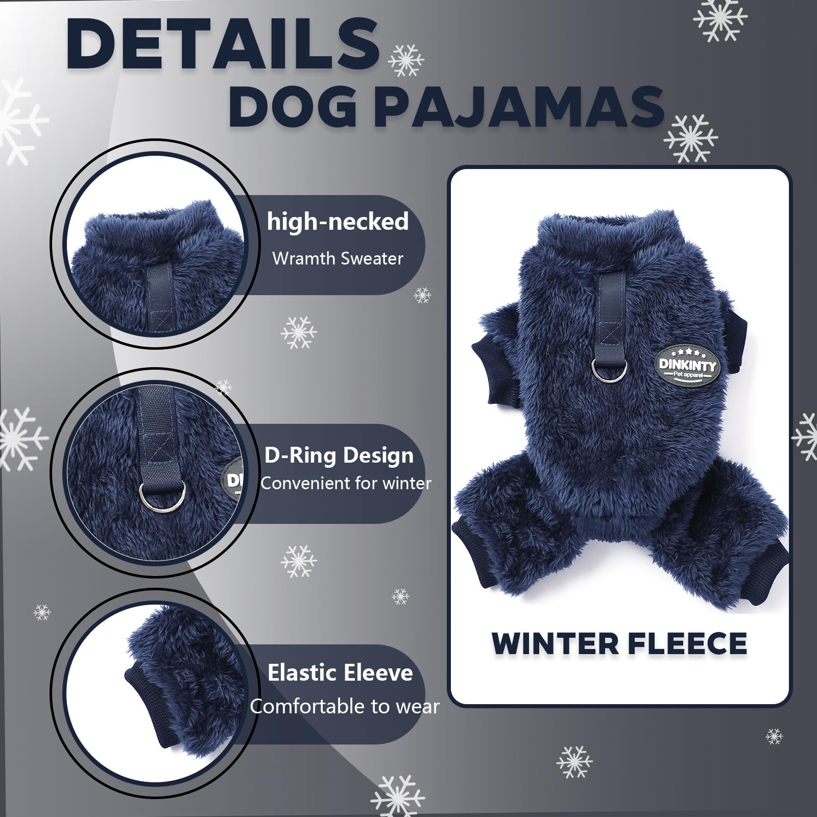 Dinkinty dog sweater stretchy material closeup shows flexible fit for movement.