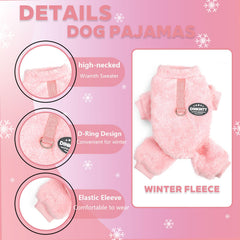 Dinkinty pink dog sweater full-body coverage supports indoor and outdoor warmth.