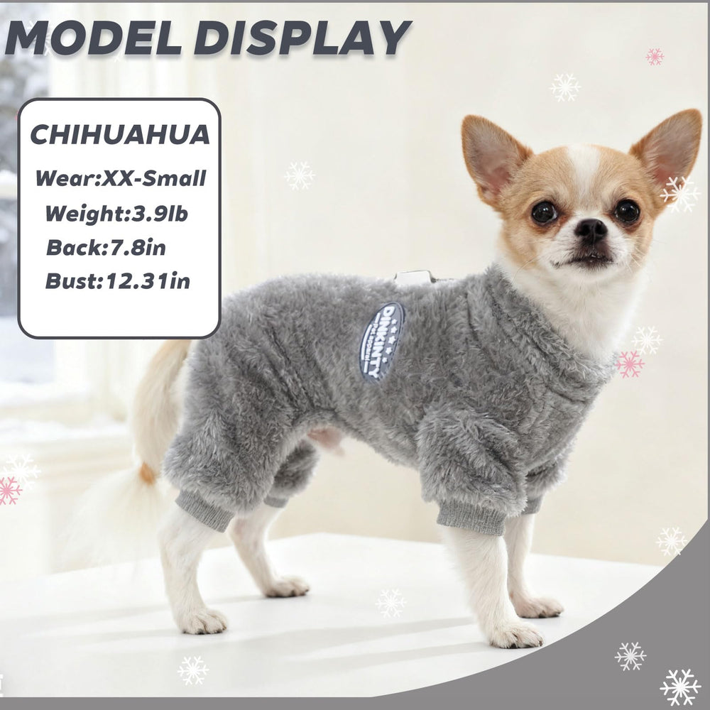 Dinkinty suéter para perro gris talla s, abrigo cálido para salidas