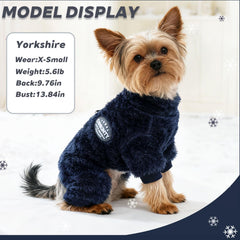 Dinkinty navy blue winter dog sweater style for chilly days.