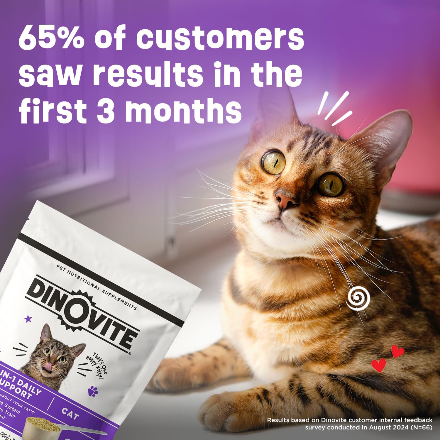 Dinovite for Cats dispensing scoop image shows easy portioning for daily feeding.