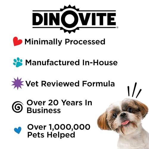 Dinovite immune support dog supplement image conveys overall resilience potential.
