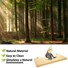 DIRBUY wooden perch close-up texture shows natural material for safe chewing and resting.