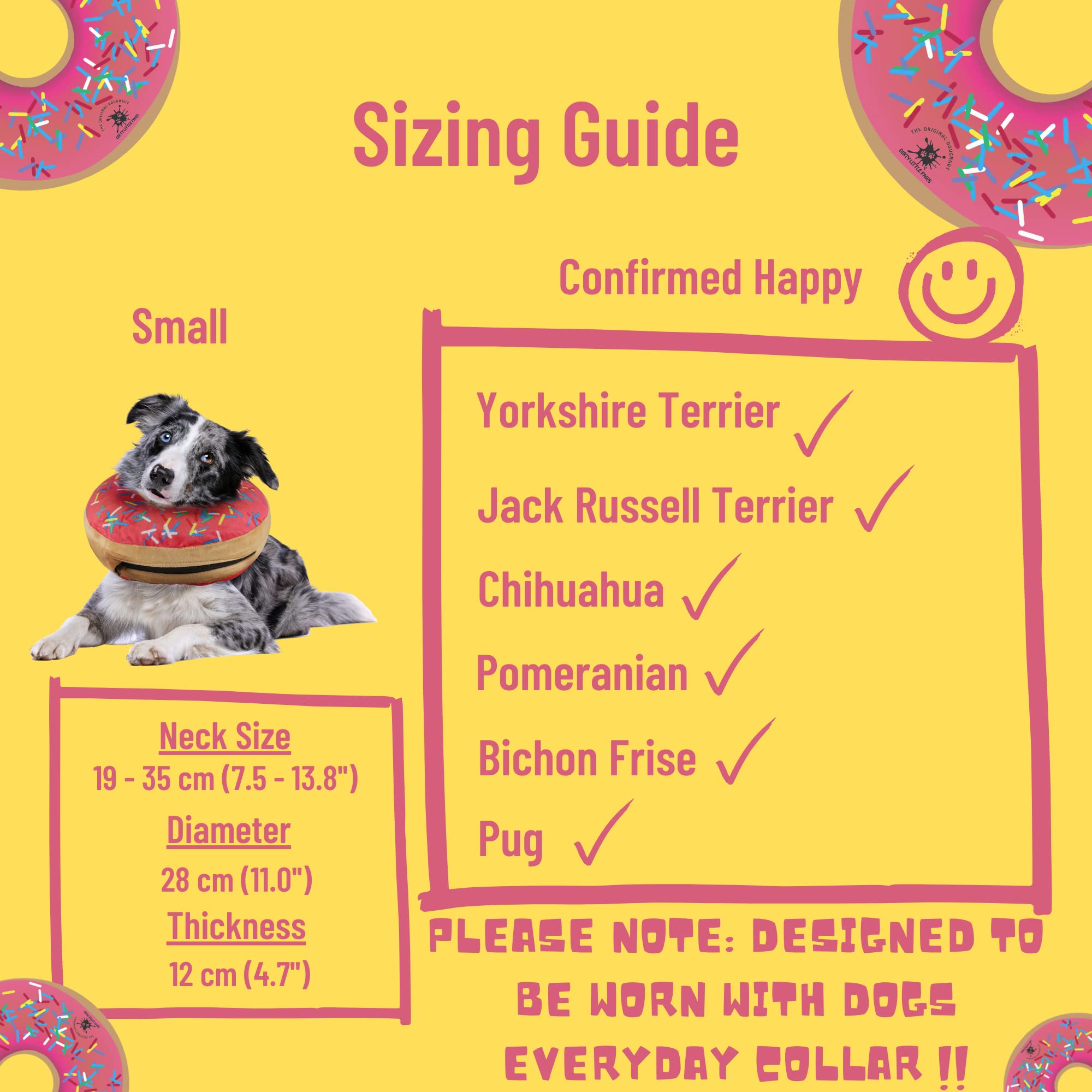 Dirty Little Paws pink donut collar provides comfy recovery and reduced licking risk.