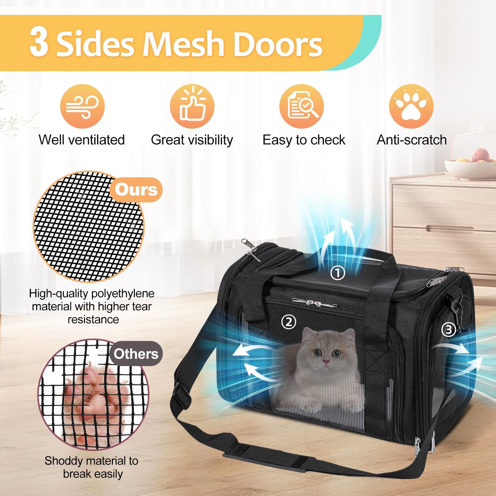 Discala adjustable shoulder strap enables versatile carrying options.