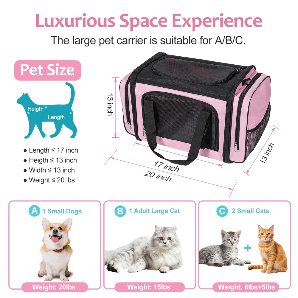 Discala cat carrier ventilation mesh highlights breathable design for comfort.