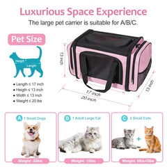 Discala cat carrier ventilation mesh highlights breathable design for comfort.