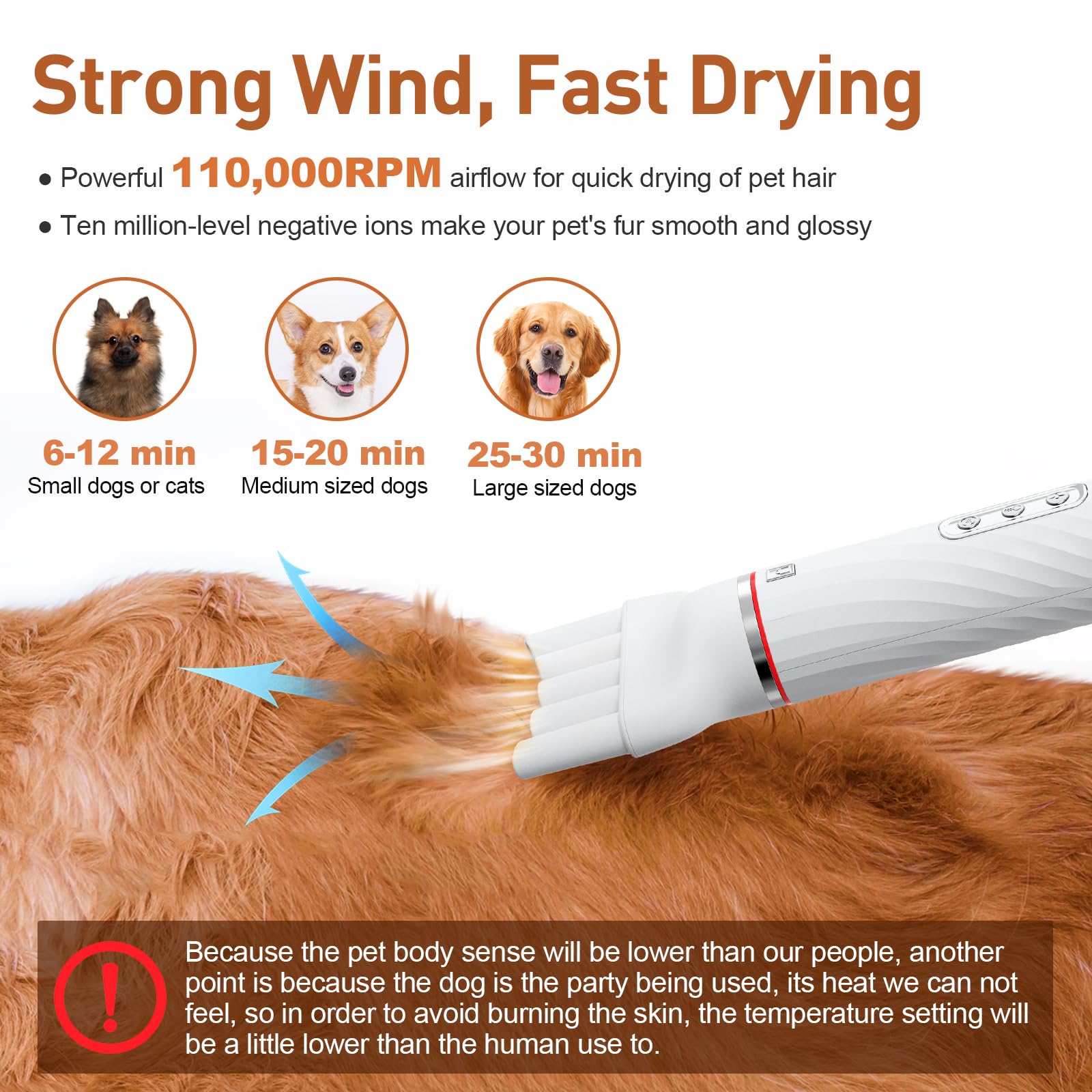Discala dog dryer kit side view, lightweight design for comfortable home grooming
