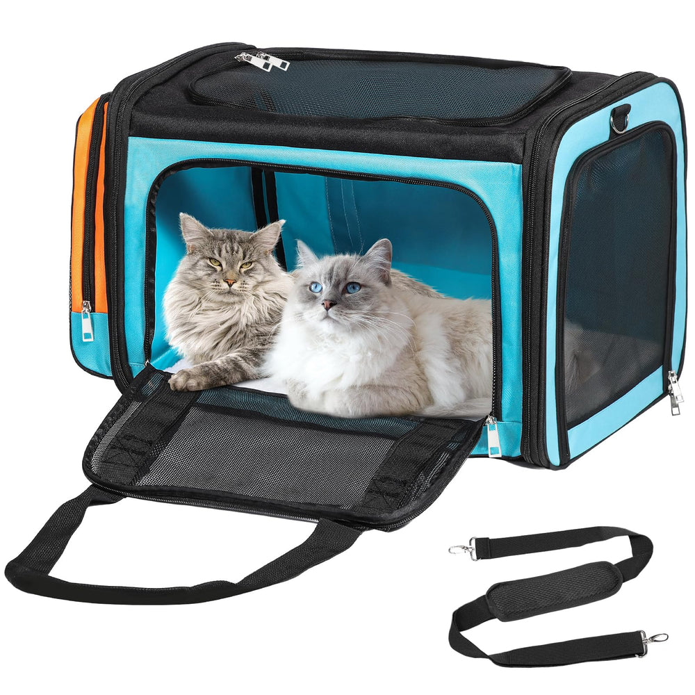 Discala extra large cat carrier outdoor view highlighting spacious travel for two cats