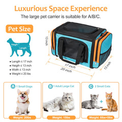 Discala Large Cat Carrier side view with ventilation mesh for airflow and comfort