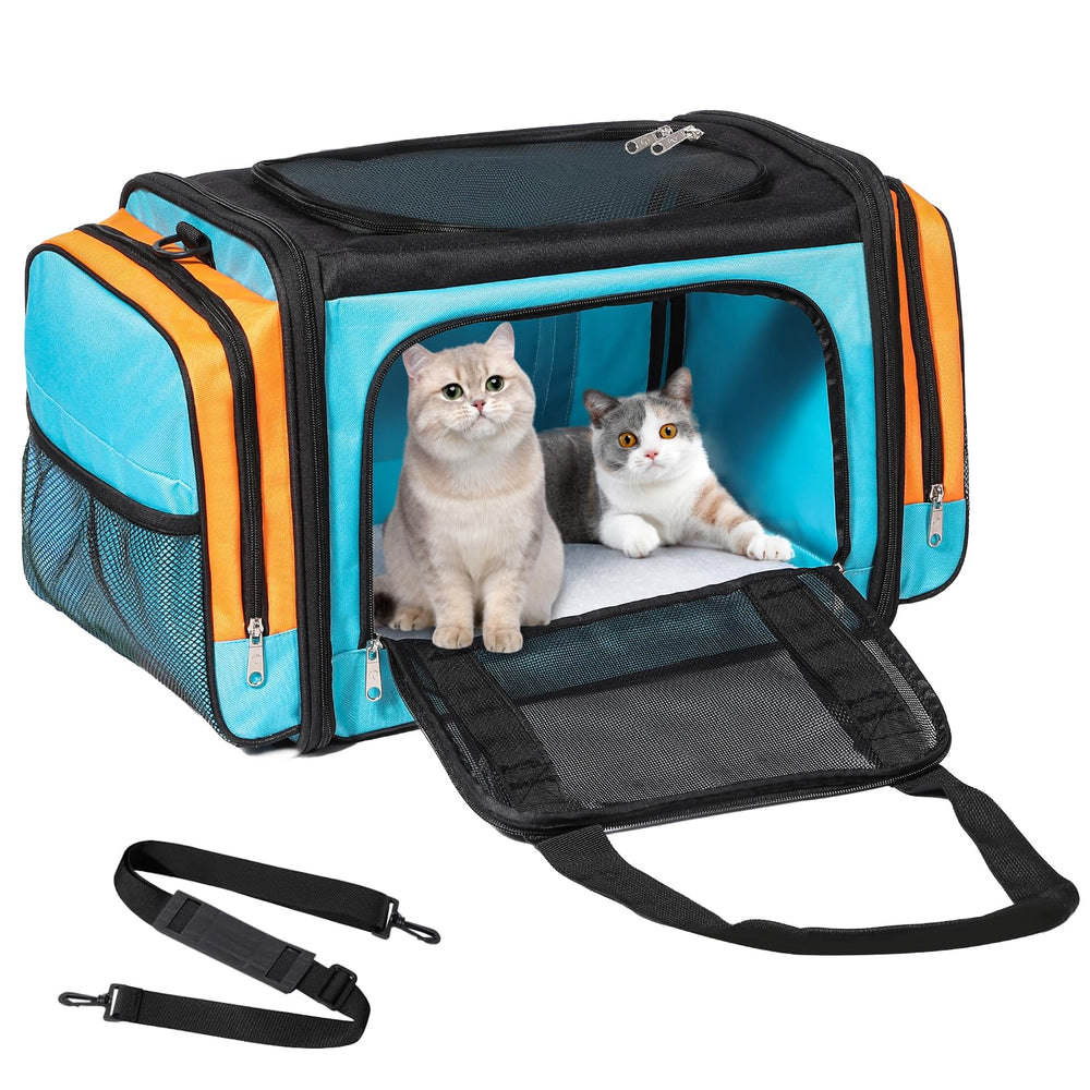 Discala Large Cat Carrier top view shows roomy interior for multiple pets