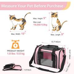 Discala pink soft-sided carrier provides breathable airflow during travel.