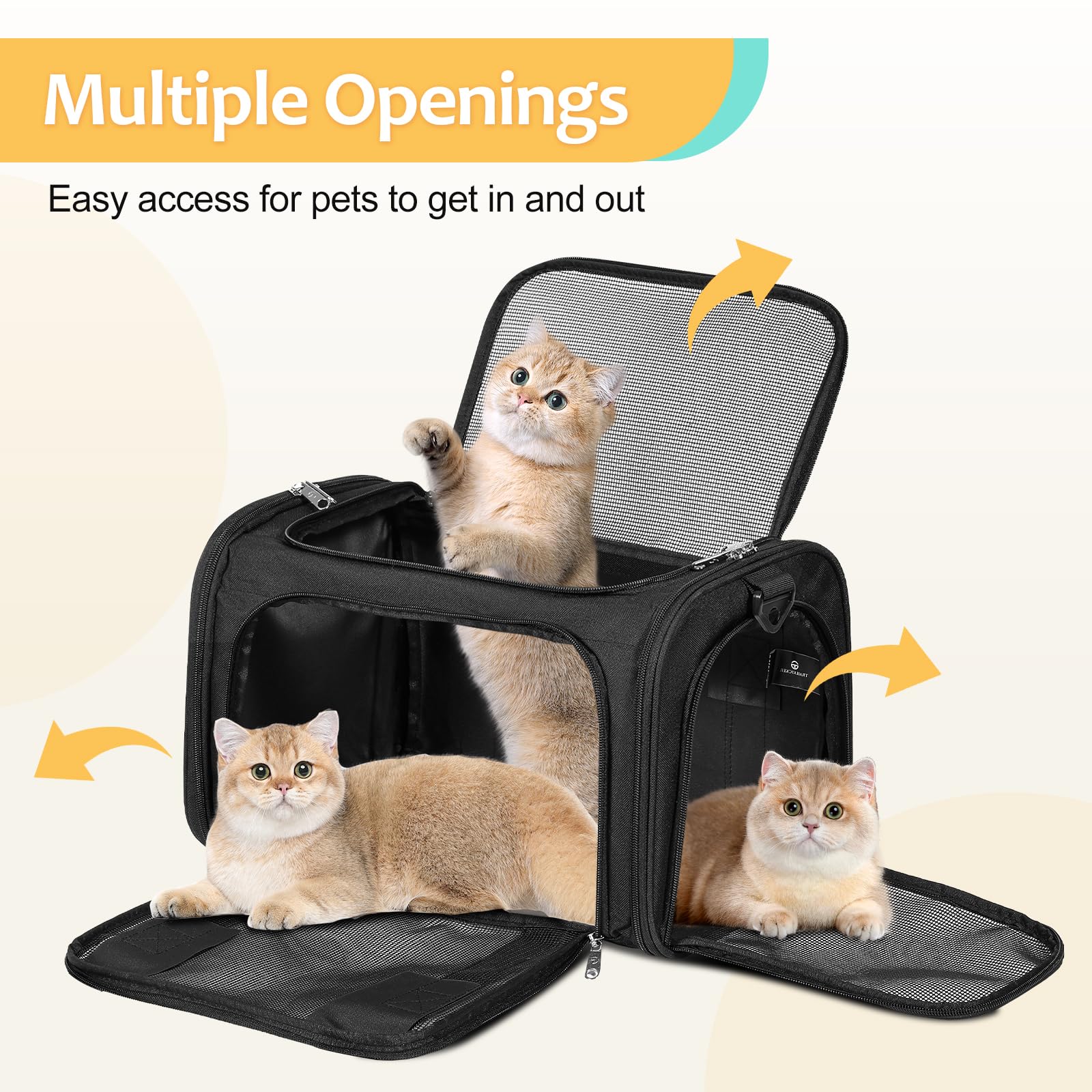 Discala soft removable fleece pad provides cozy support on long trips.