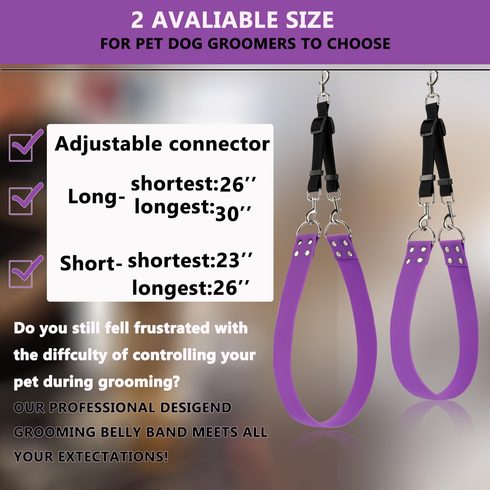 DISCPETSEC belly strap adjustable connector fits a range of dogs