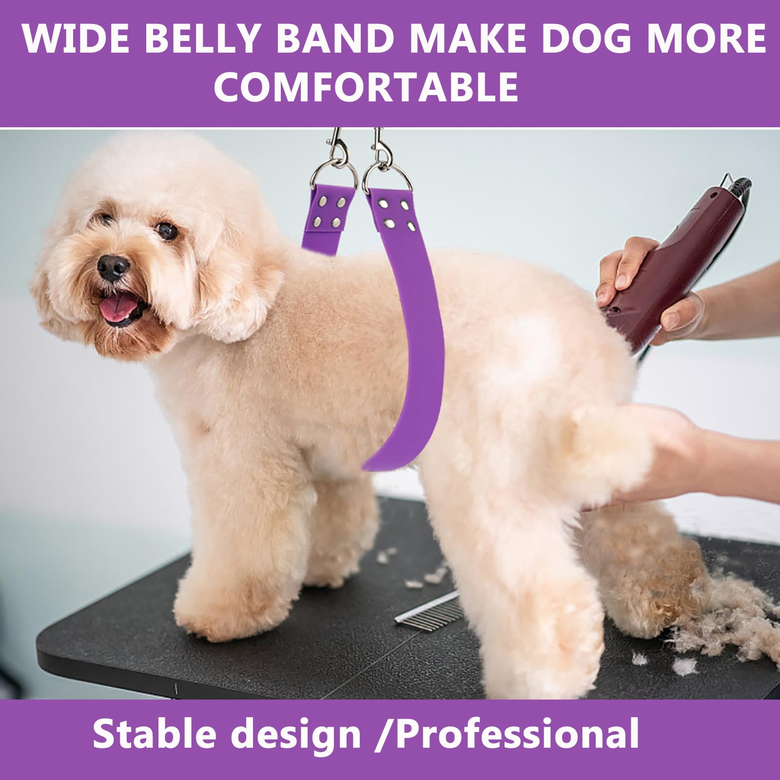 DISCPETSEC soft yet sturdy belly strap reduces stress and prevents chafing