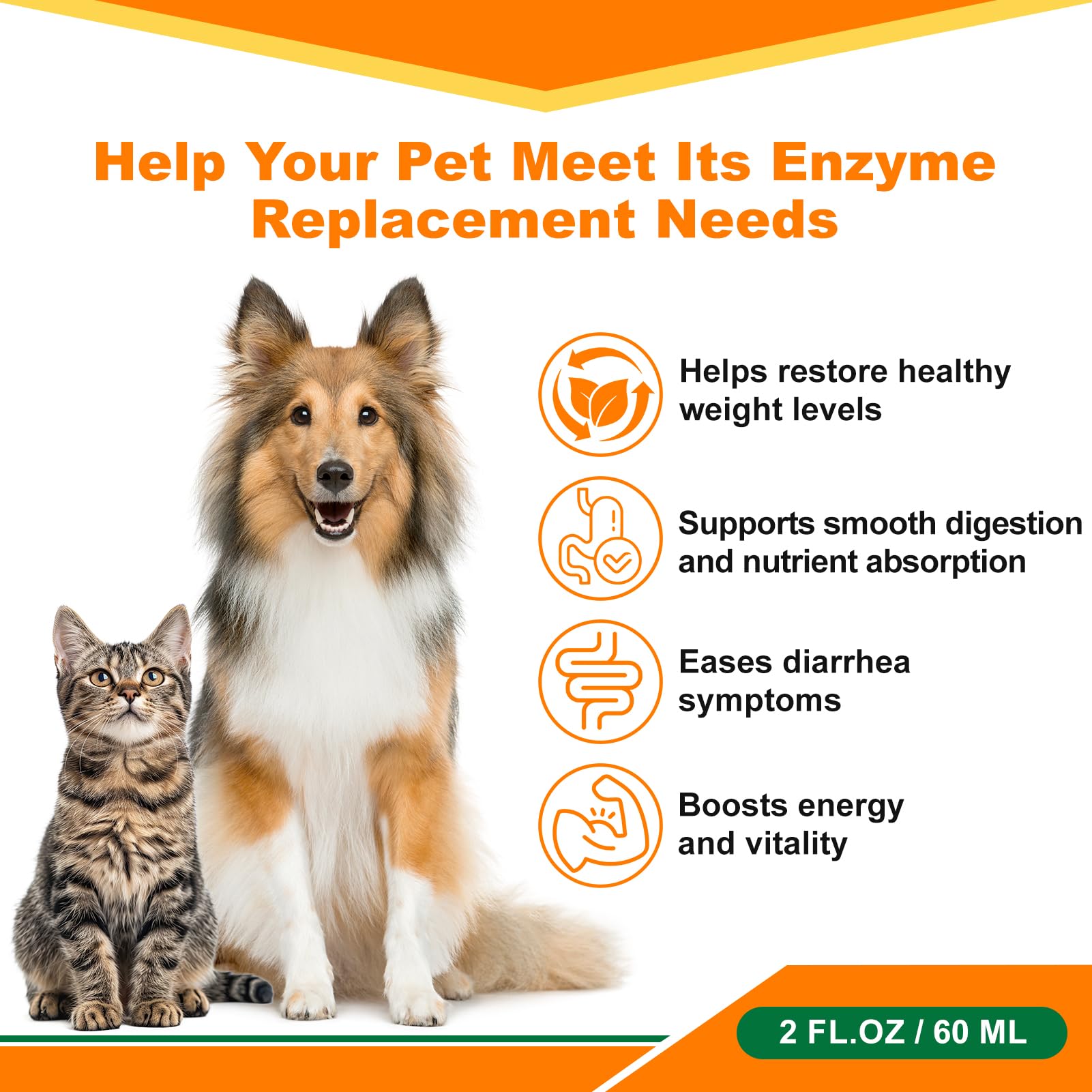 Diytoolsman pancreatic enzymes for dogs dropper highlights easy under tongue administration