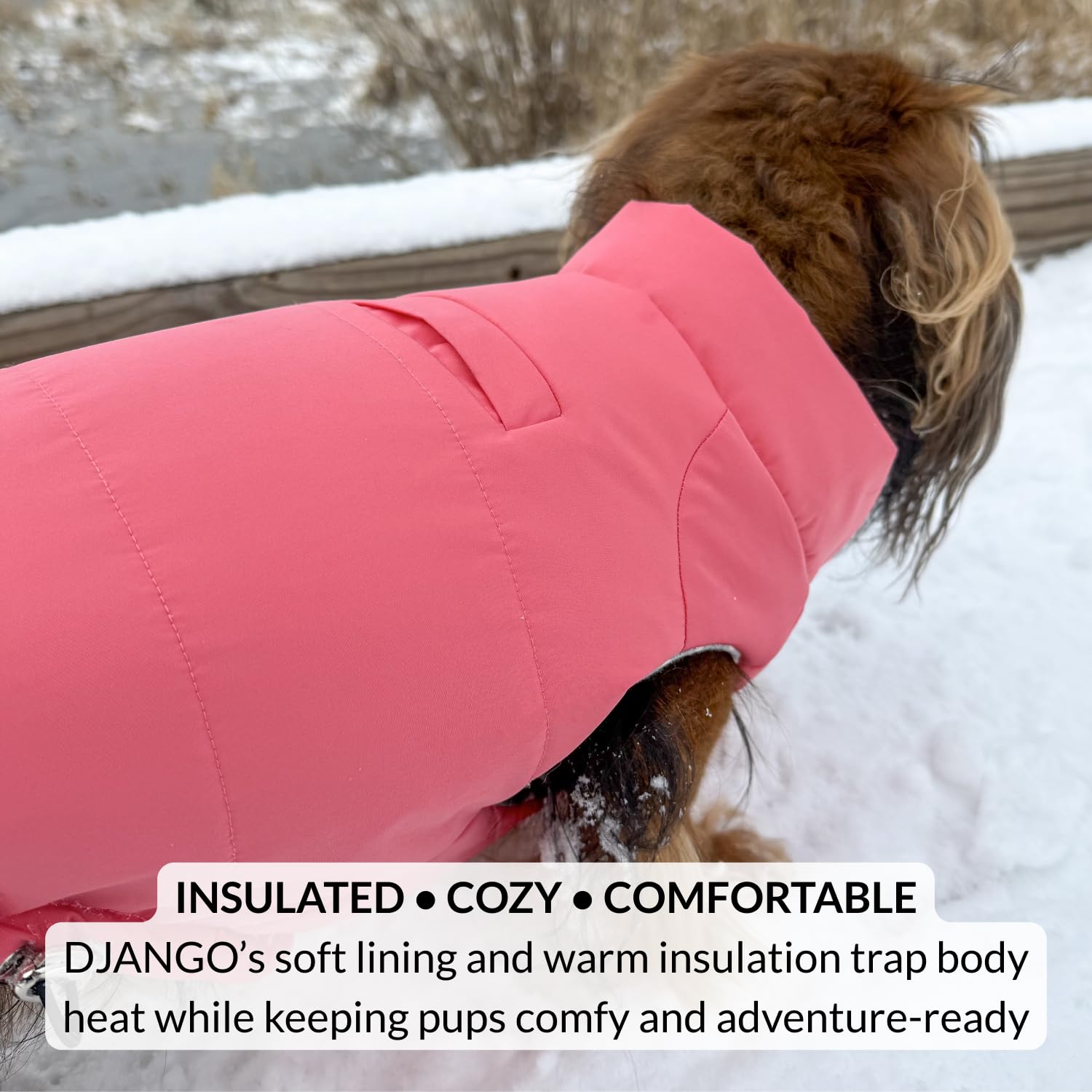 DJANGO Puffer Dog Coat insulated layers for warmth during chilly walks