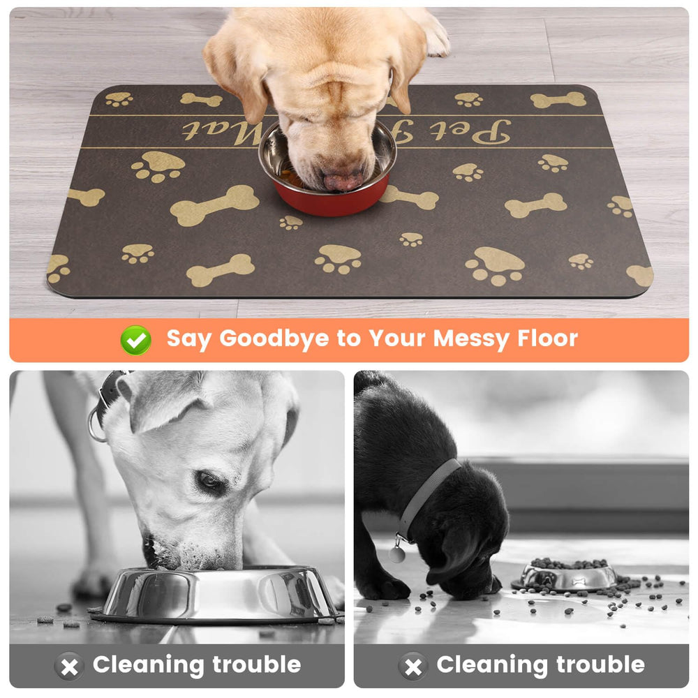 DK177 Pet Feeding Mat anti-slip bottom keeps bowls steady during meals.