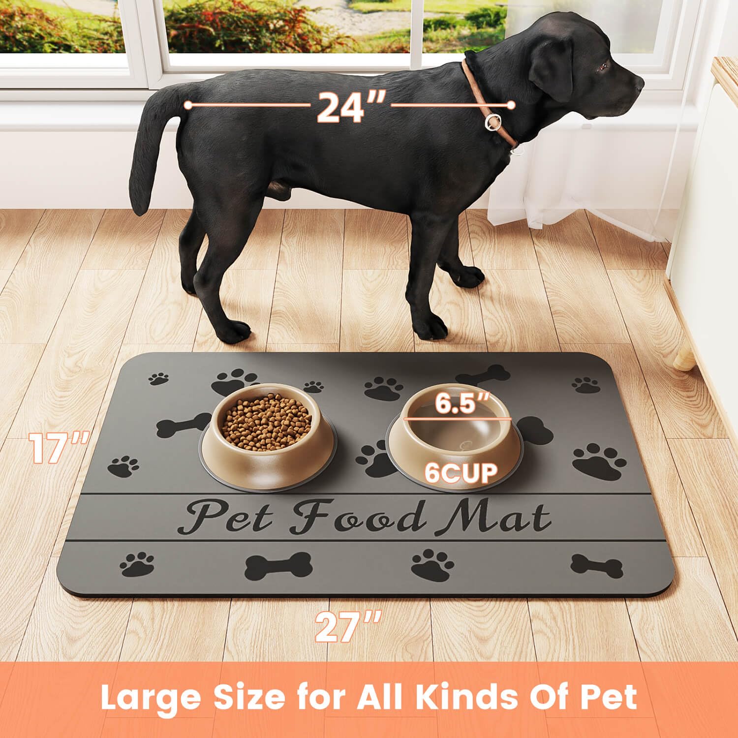 DK177 pet feeding mat used by cats and dogs during daily meals.