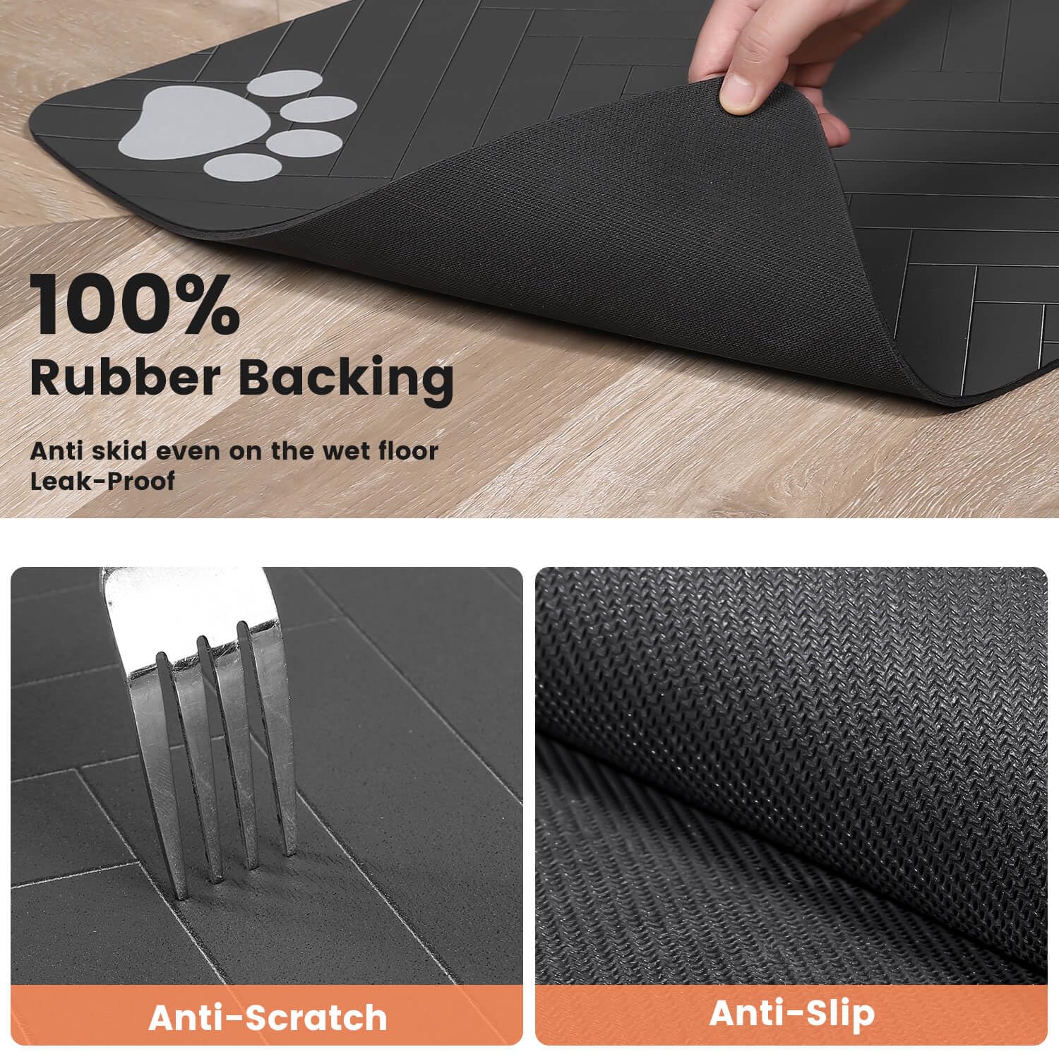 DK177 Pet Feeding Mat durable-tear-resistant design endures daily use.