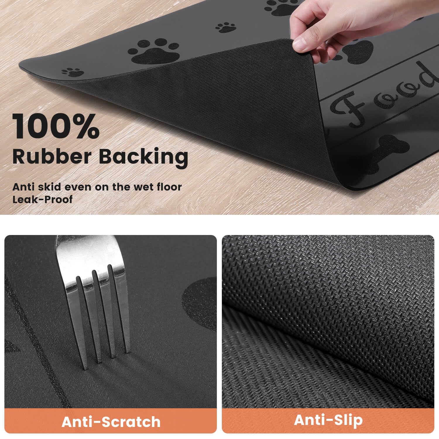 DK177 pet feeding mat durable tear-resistant construction for active pets.